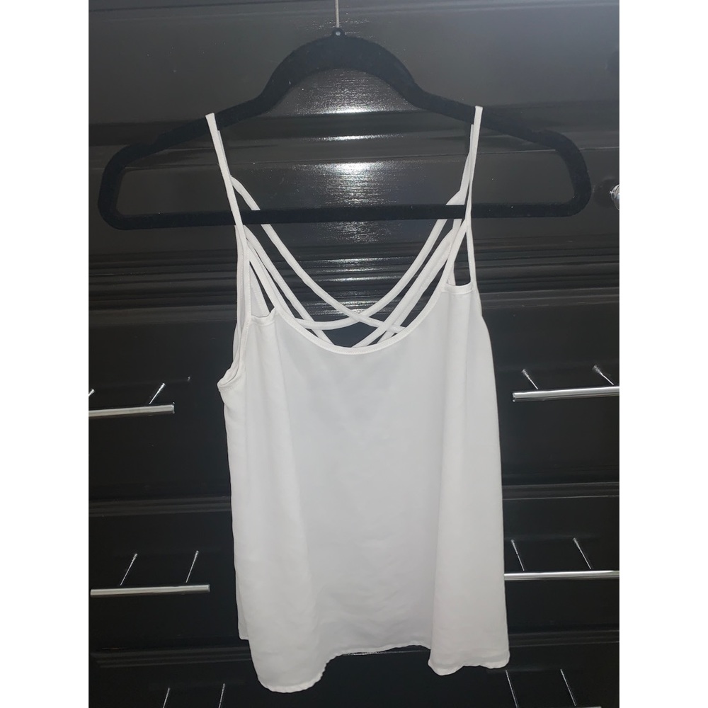 White woven dressy tank